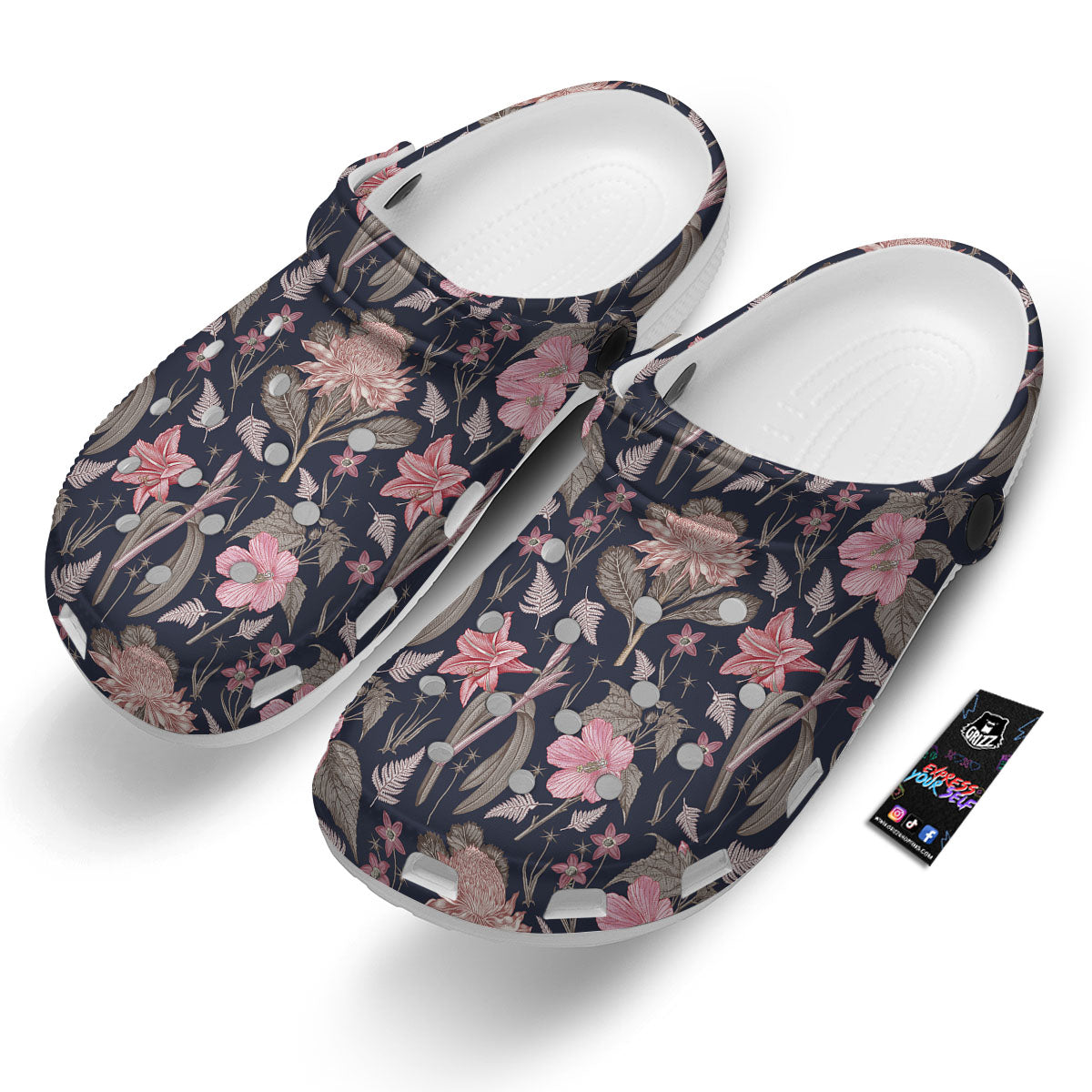 Amaryllis Pink Print Pattern Clog-grizzshop