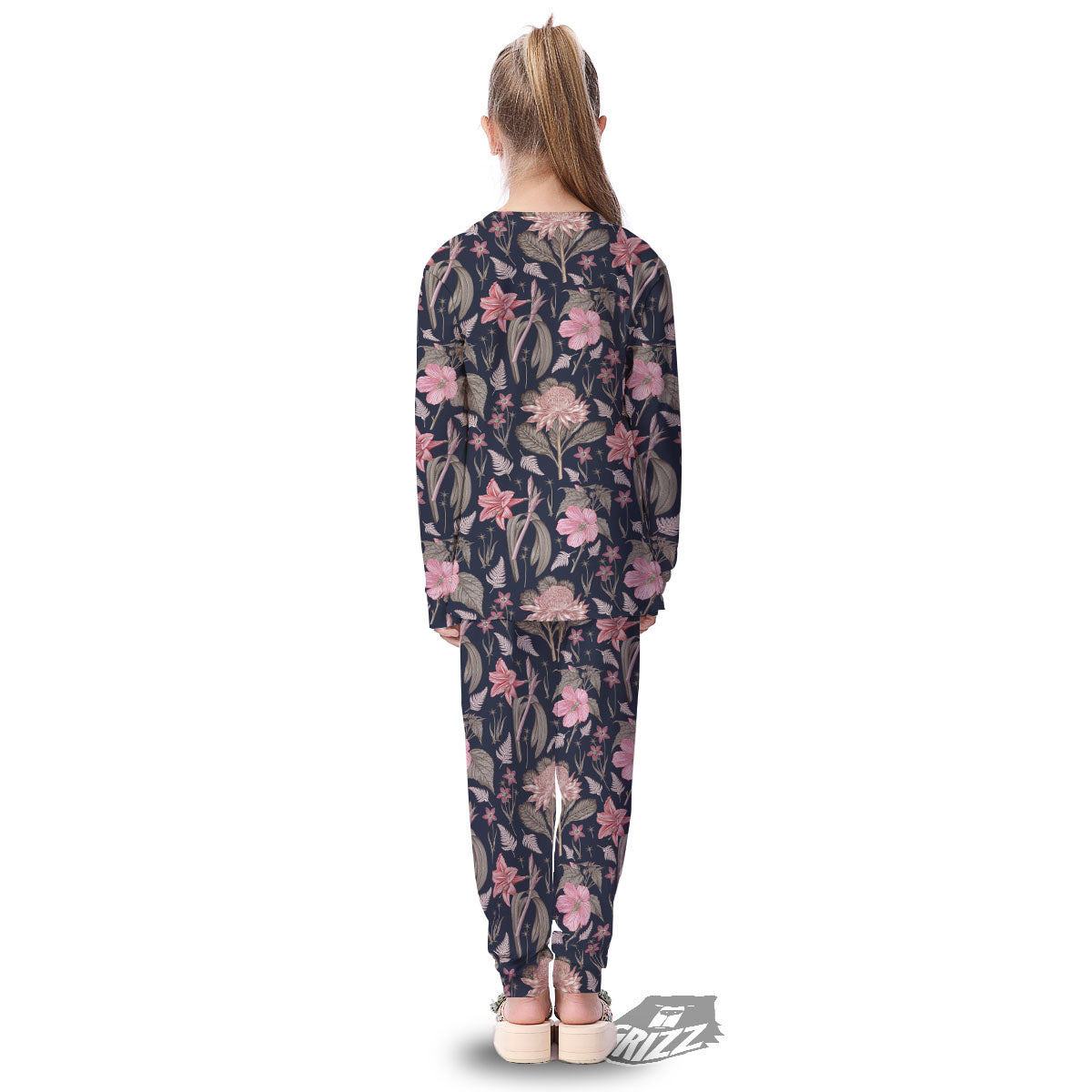 Amaryllis Pink Print Pattern Kid's Pajamas-grizzshop