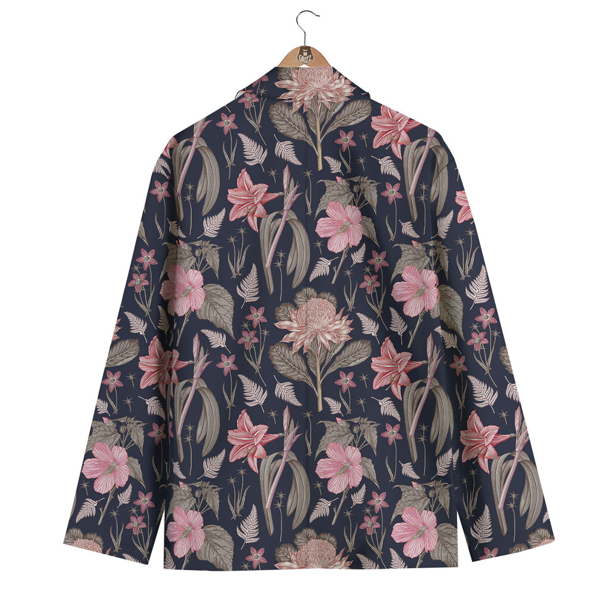 Amaryllis Pink Print Pattern Men's Blazer-grizzshop