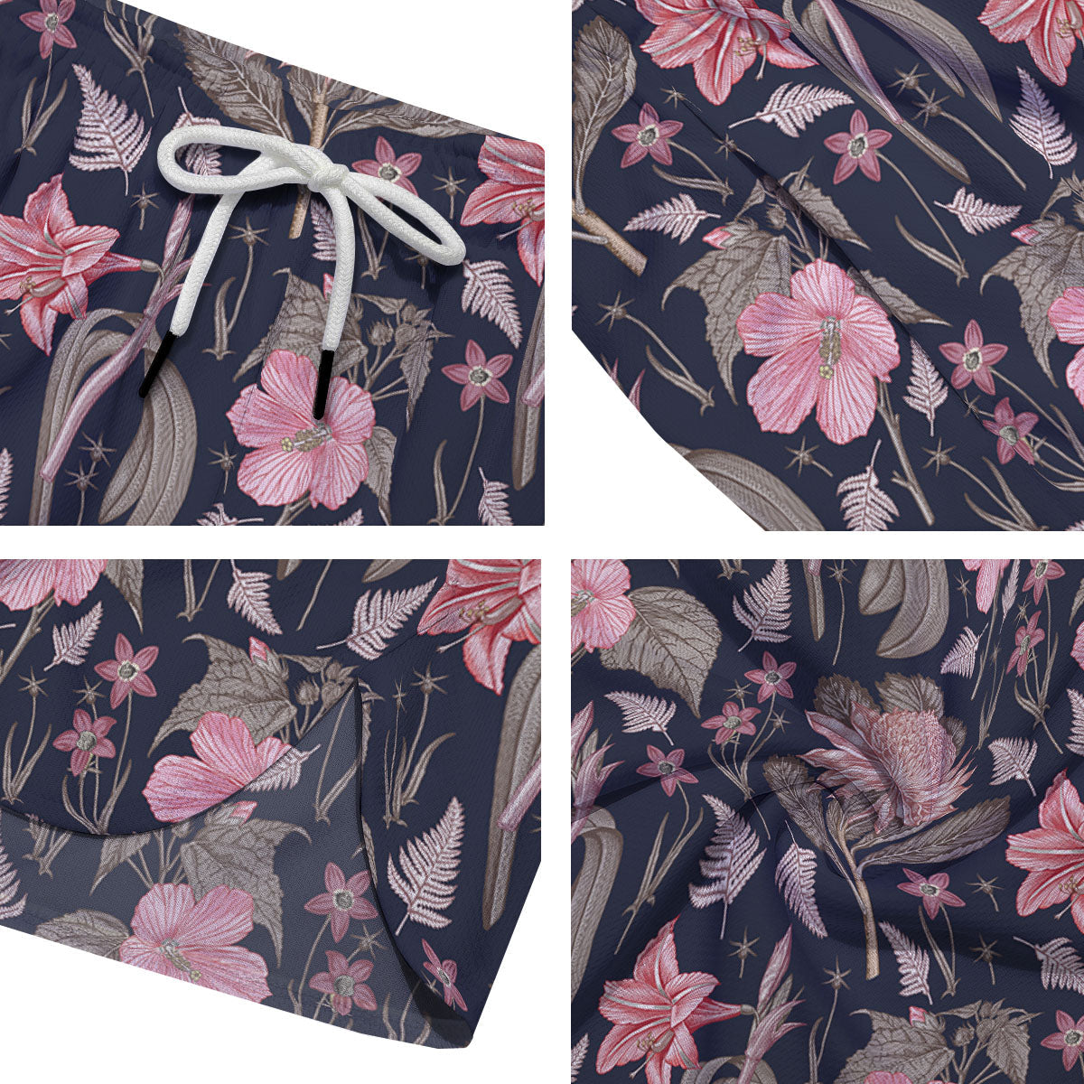 Amaryllis Pink Print Pattern Men's Running Shorts-grizzshop