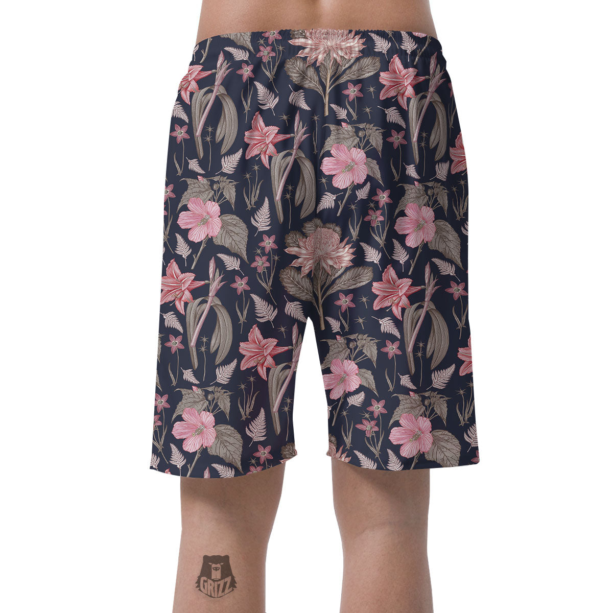 Amaryllis Pink Print Pattern Men's Shorts-grizzshop