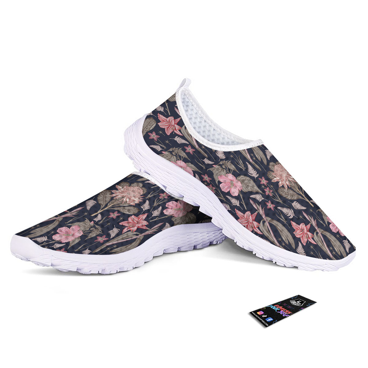 Amaryllis Pink Print Pattern Nurse Shoes-grizzshop