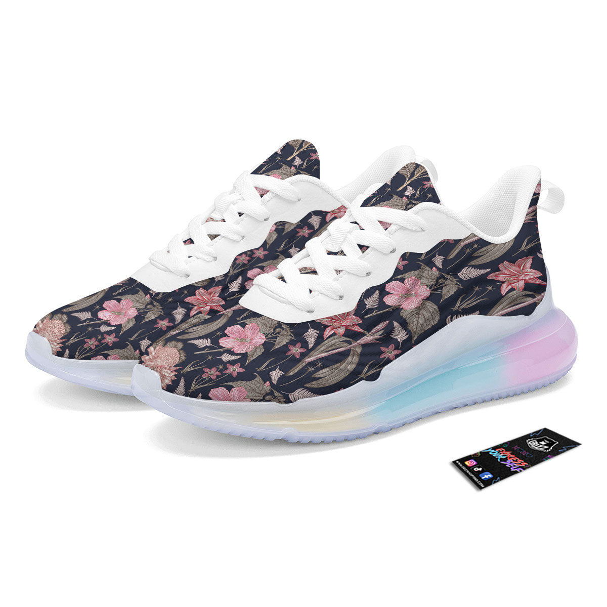 Amaryllis Pink Print Pattern Running Sneakers-grizzshop