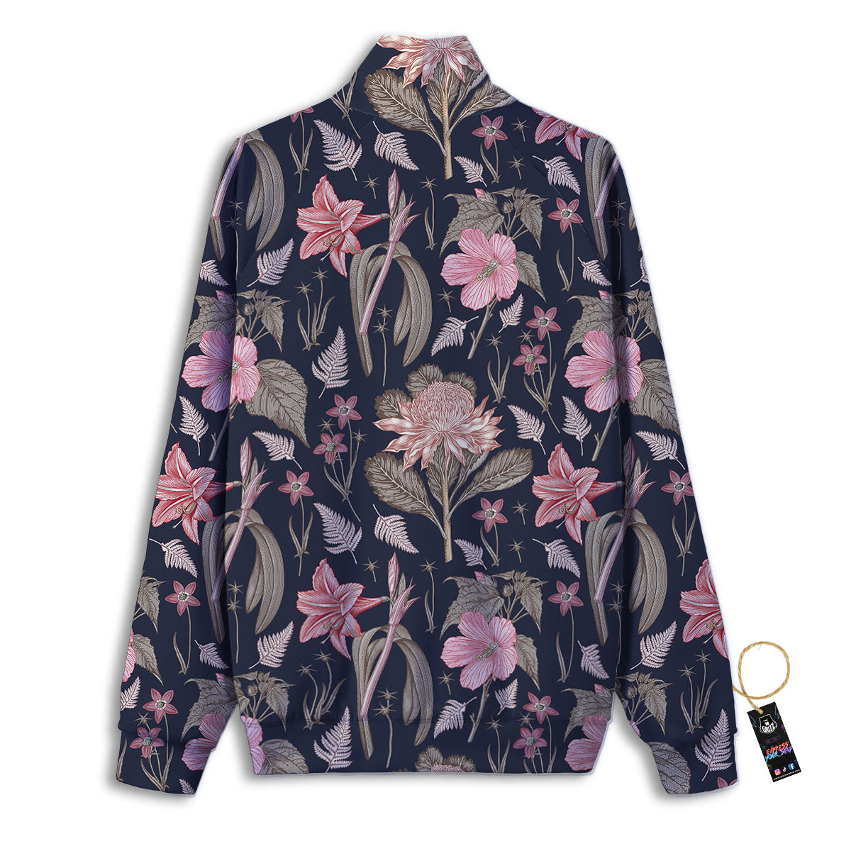 Amaryllis Pink Print Pattern Track Jacket-grizzshop
