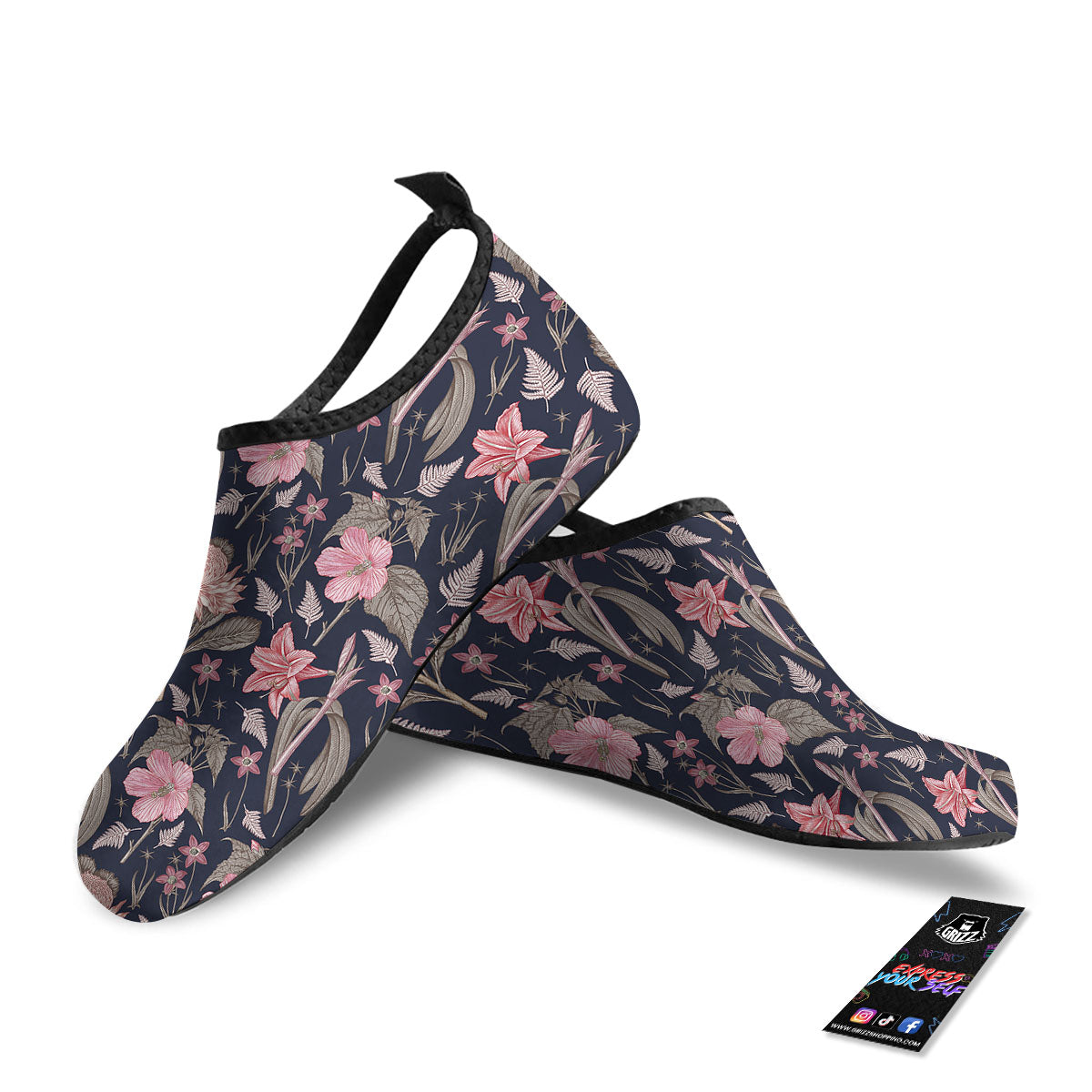 Amaryllis Pink Print Pattern Water Shoes-grizzshop