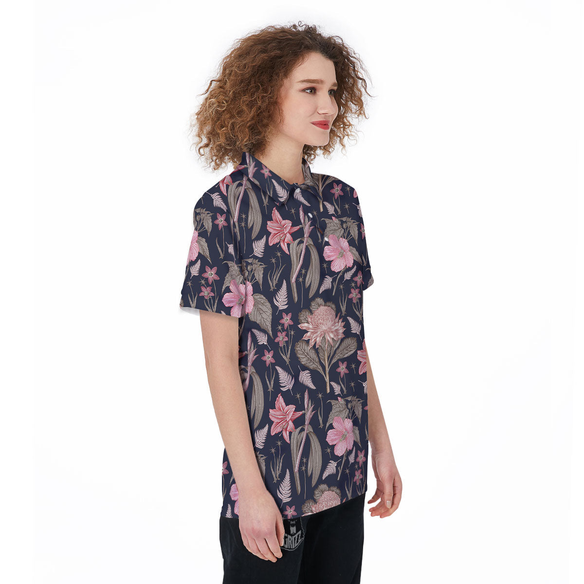 Amaryllis Pink Print Pattern Women's Golf Shirts-grizzshop
