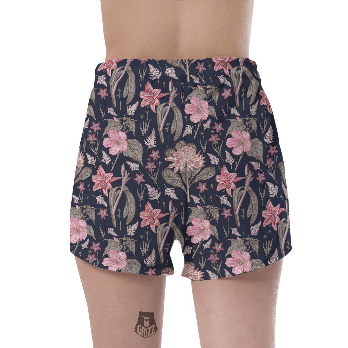 Amaryllis Pink Print Pattern Women's Shorts-grizzshop