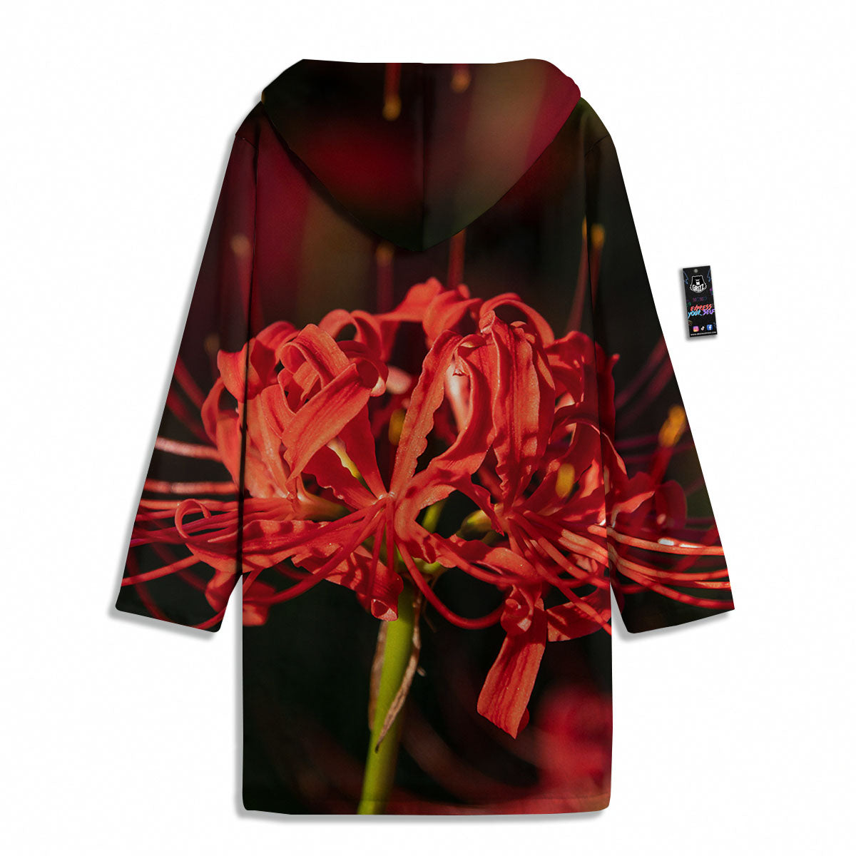 Amaryllis Red Japanese Print Men's Windbreaker Jacket-grizzshop
