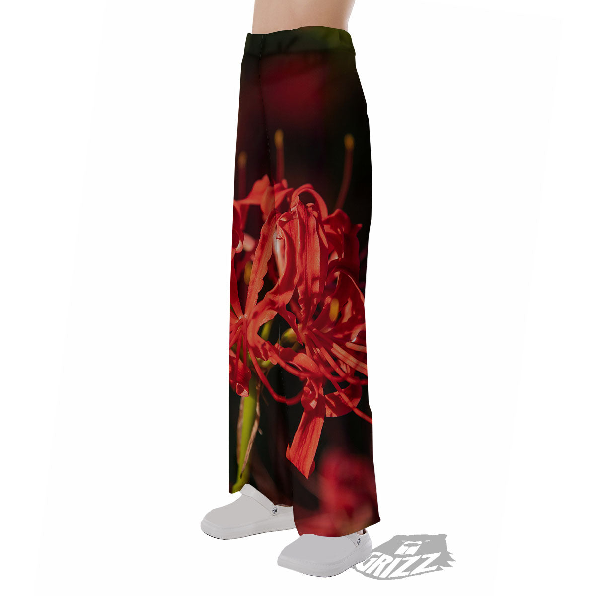 Amaryllis Red Japanese Print Pajama Pants-grizzshop