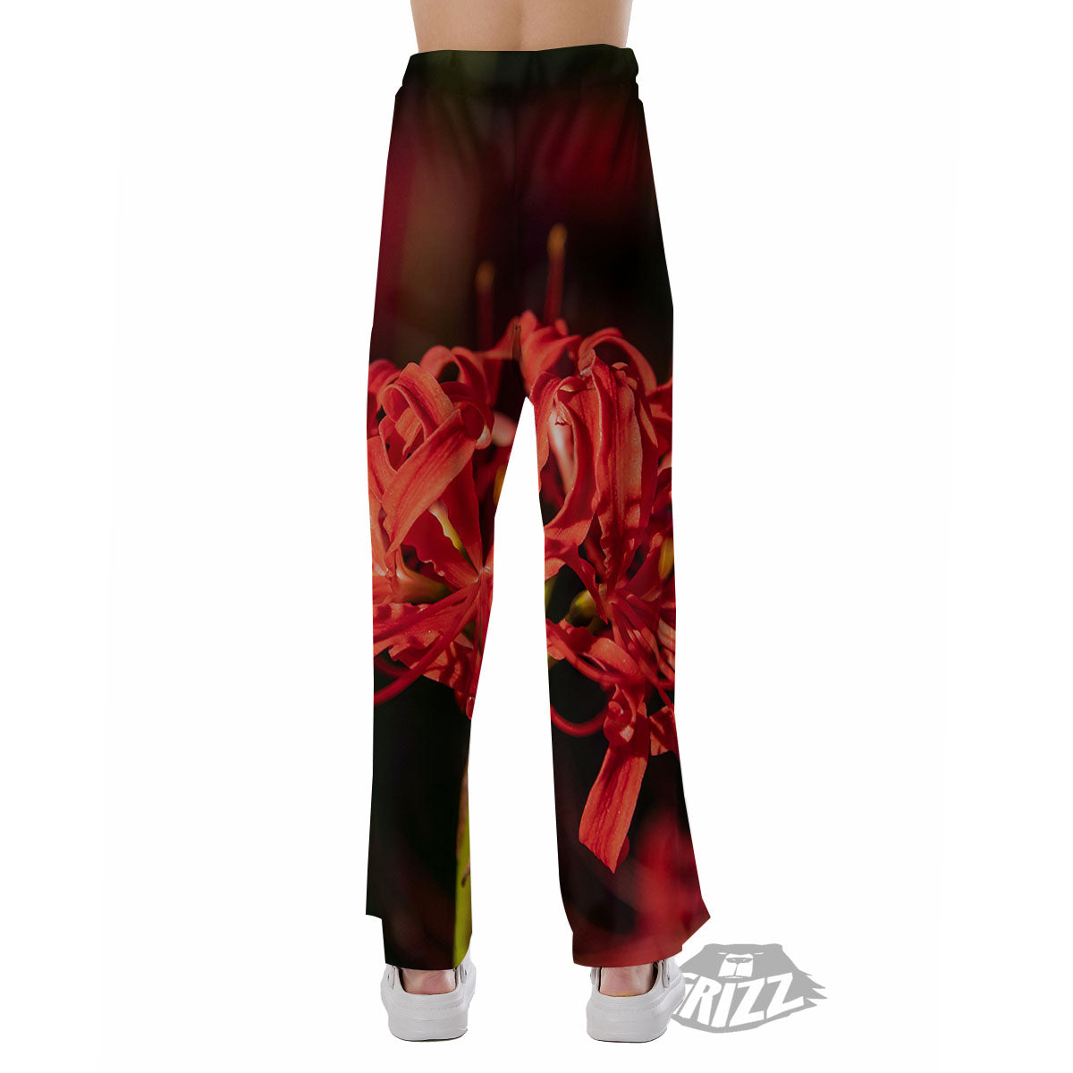 Amaryllis Red Japanese Print Pajama Pants-grizzshop