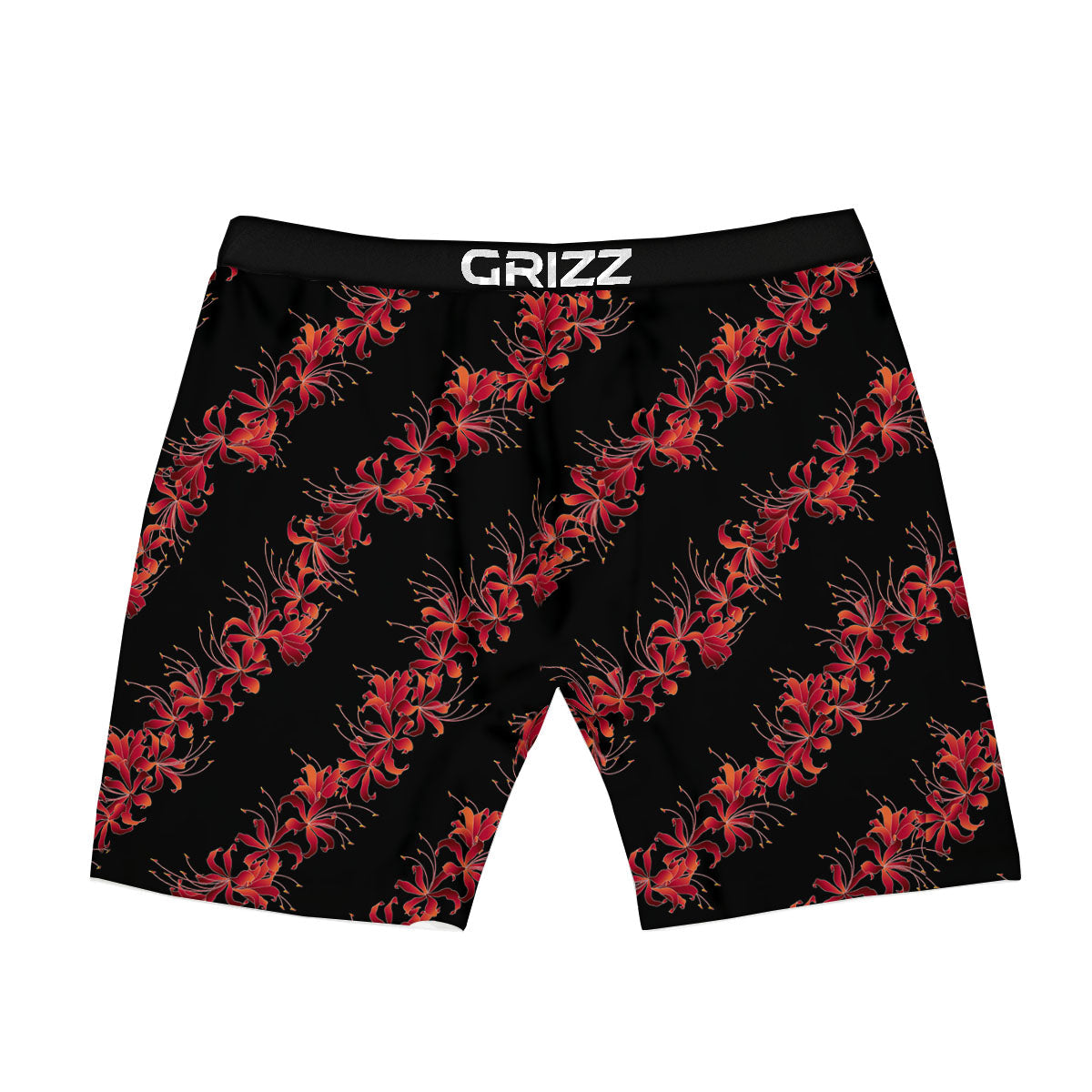 Amaryllis Red Japanese Print Pattern Boxer Briefs-grizzshop