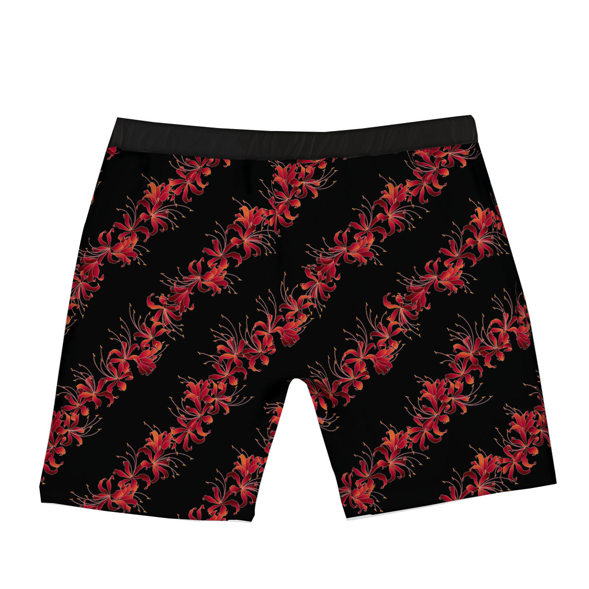 Amaryllis Red Japanese Print Pattern Boxer Briefs-grizzshop