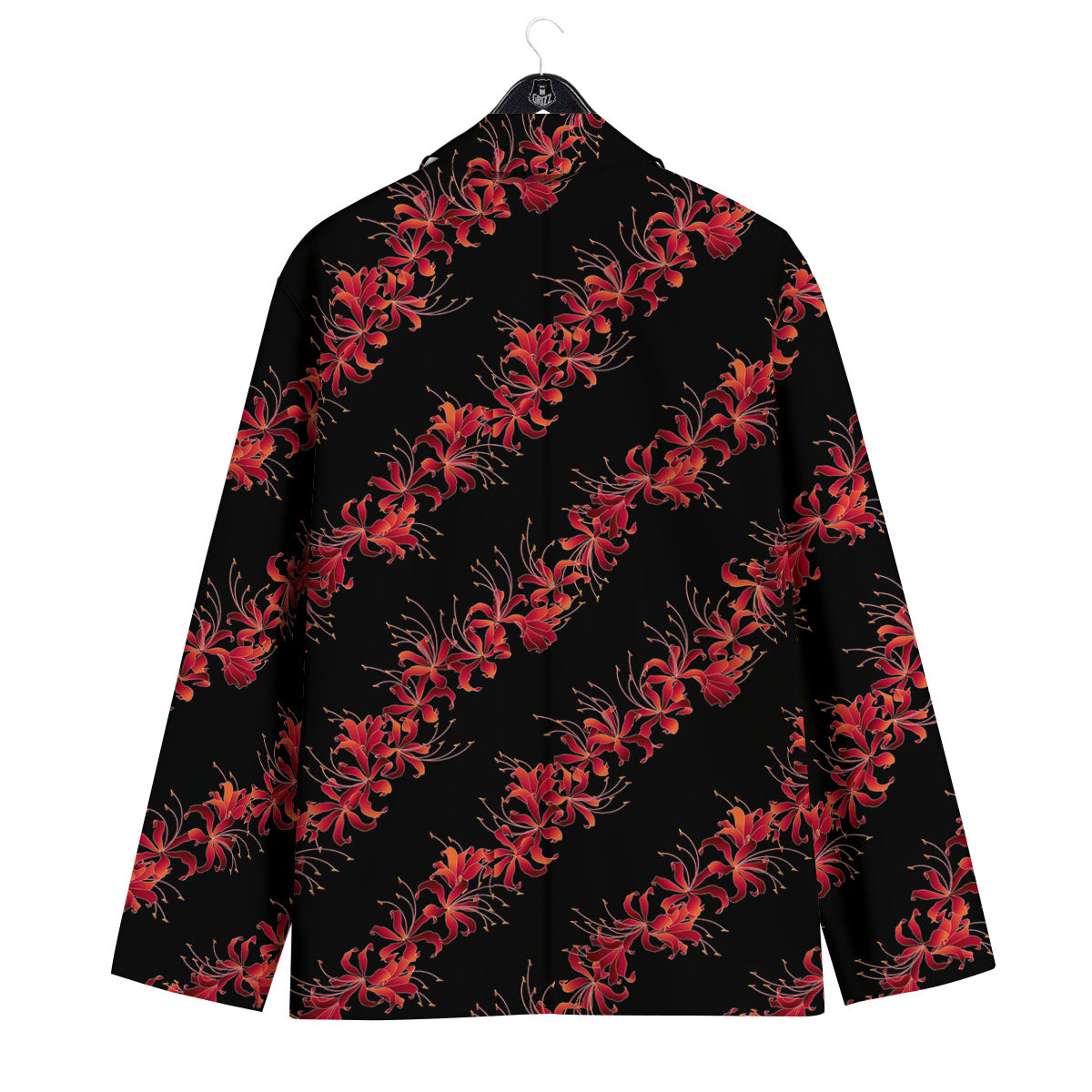Amaryllis Red Japanese Print Pattern Men's Sport Coat-grizzshop