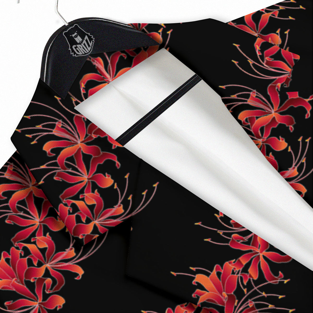 Amaryllis Red Japanese Print Pattern Men's Sport Coat-grizzshop