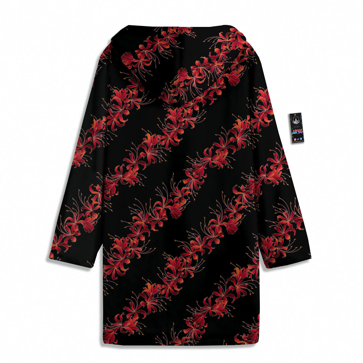 Amaryllis Red Japanese Print Pattern Men's Windbreaker Jacket-grizzshop