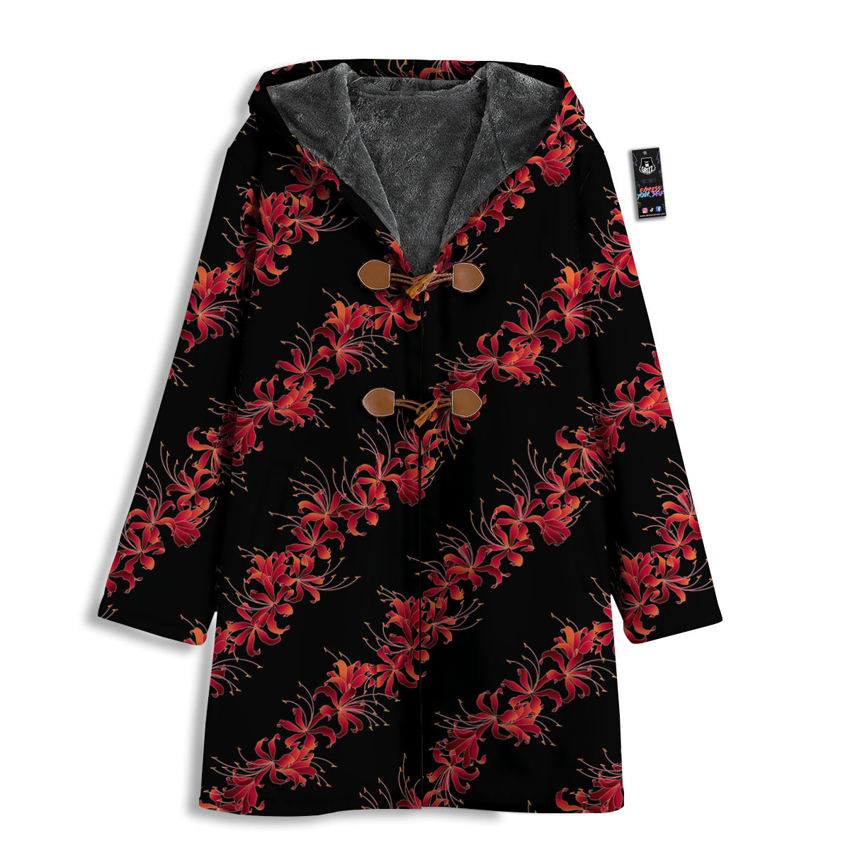 Amaryllis Red Japanese Print Pattern Men's Windbreaker Jacket-grizzshop