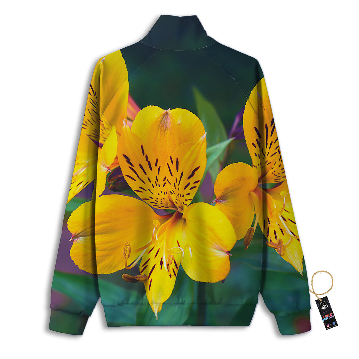 Amaryllis Red Japanese Print Pattern Track Jacket-grizzshop
