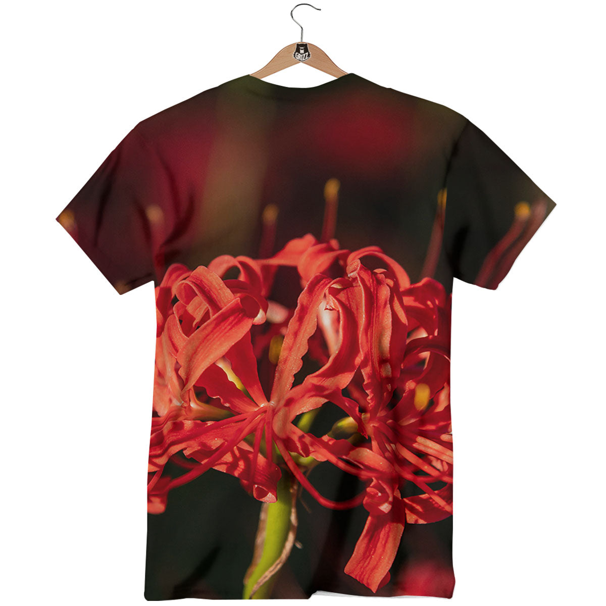 Amaryllis Red Japanese Print T-Shirt-grizzshop
