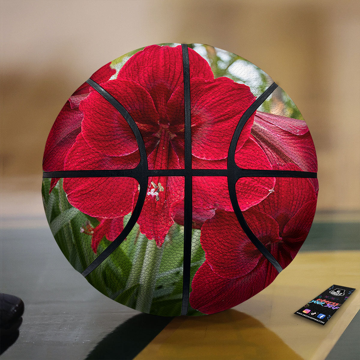Amaryllis Red Print Basketball-grizzshop