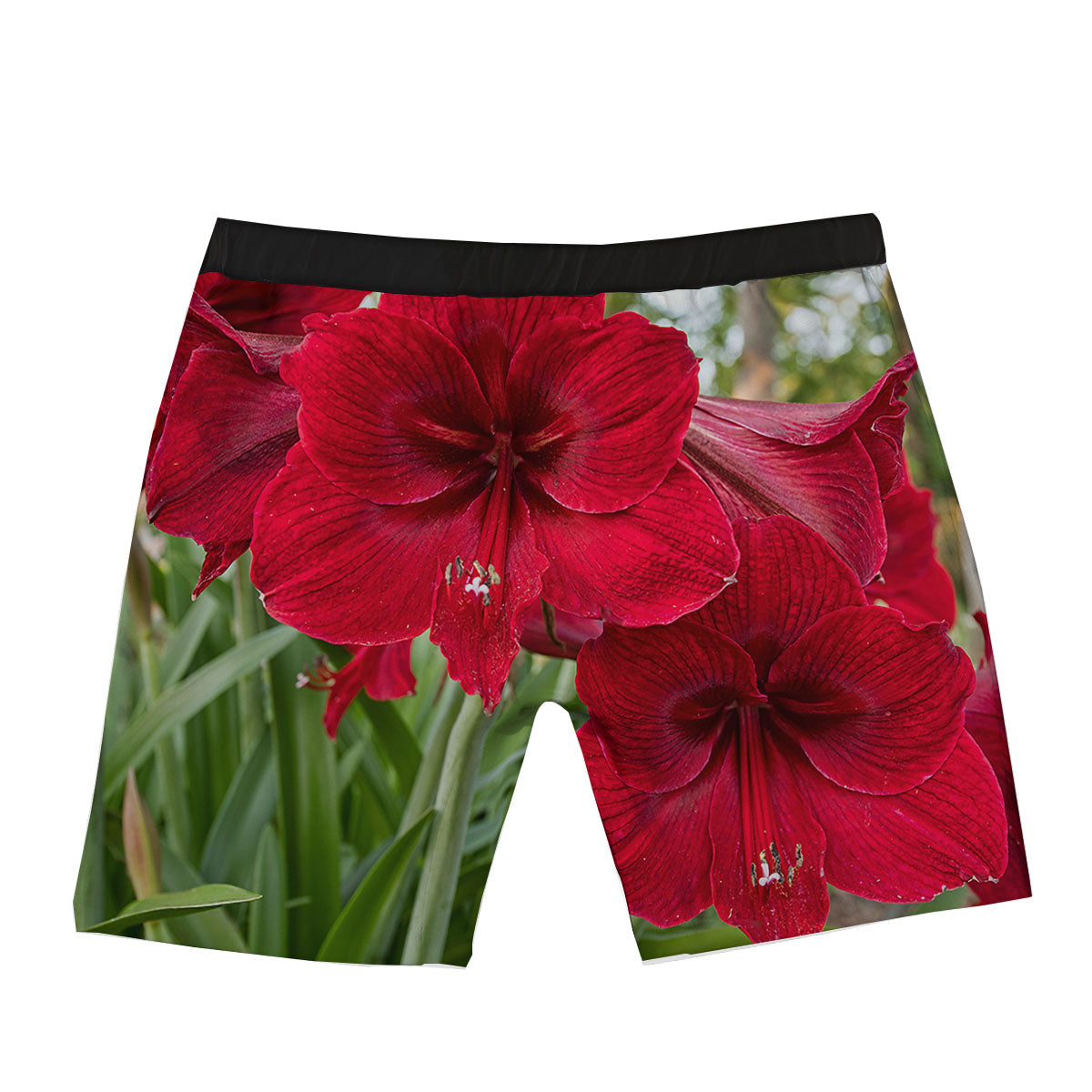 Amaryllis Red Print Boxer Briefs-grizzshop