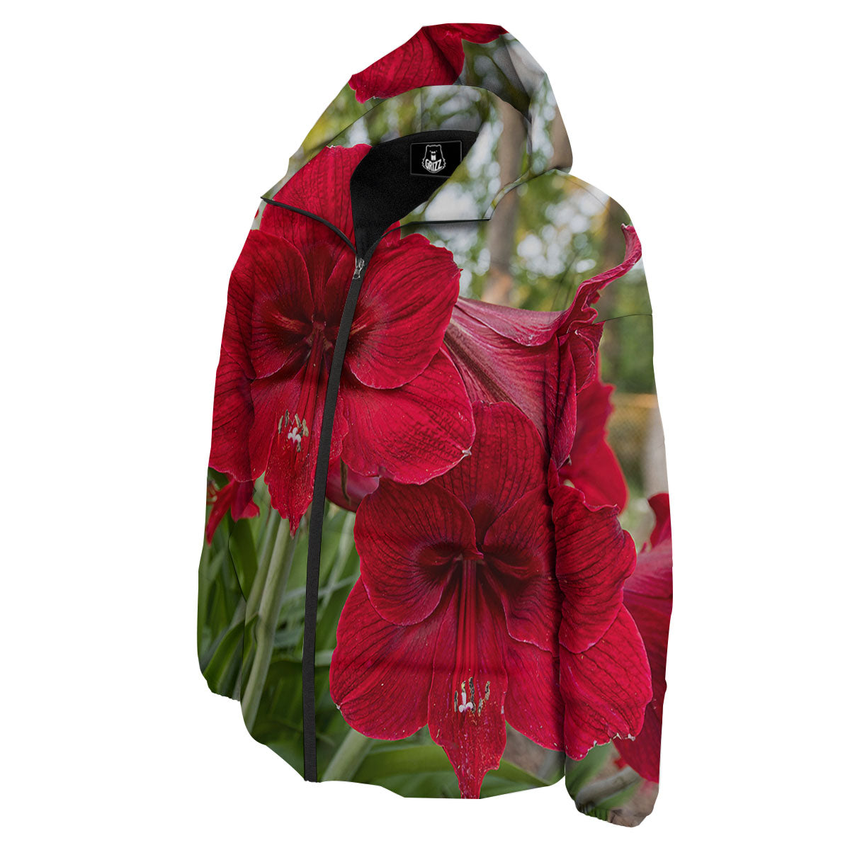 Amaryllis Red Print Down Jacket-grizzshop