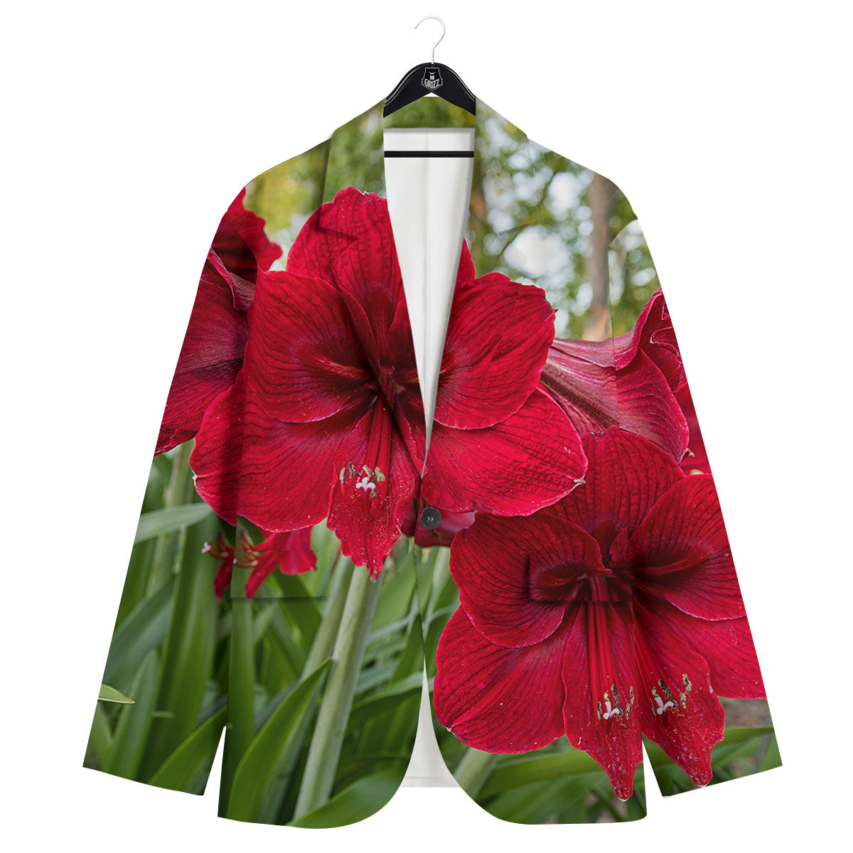 Amaryllis Red Print Men's Sport Coat-grizzshop