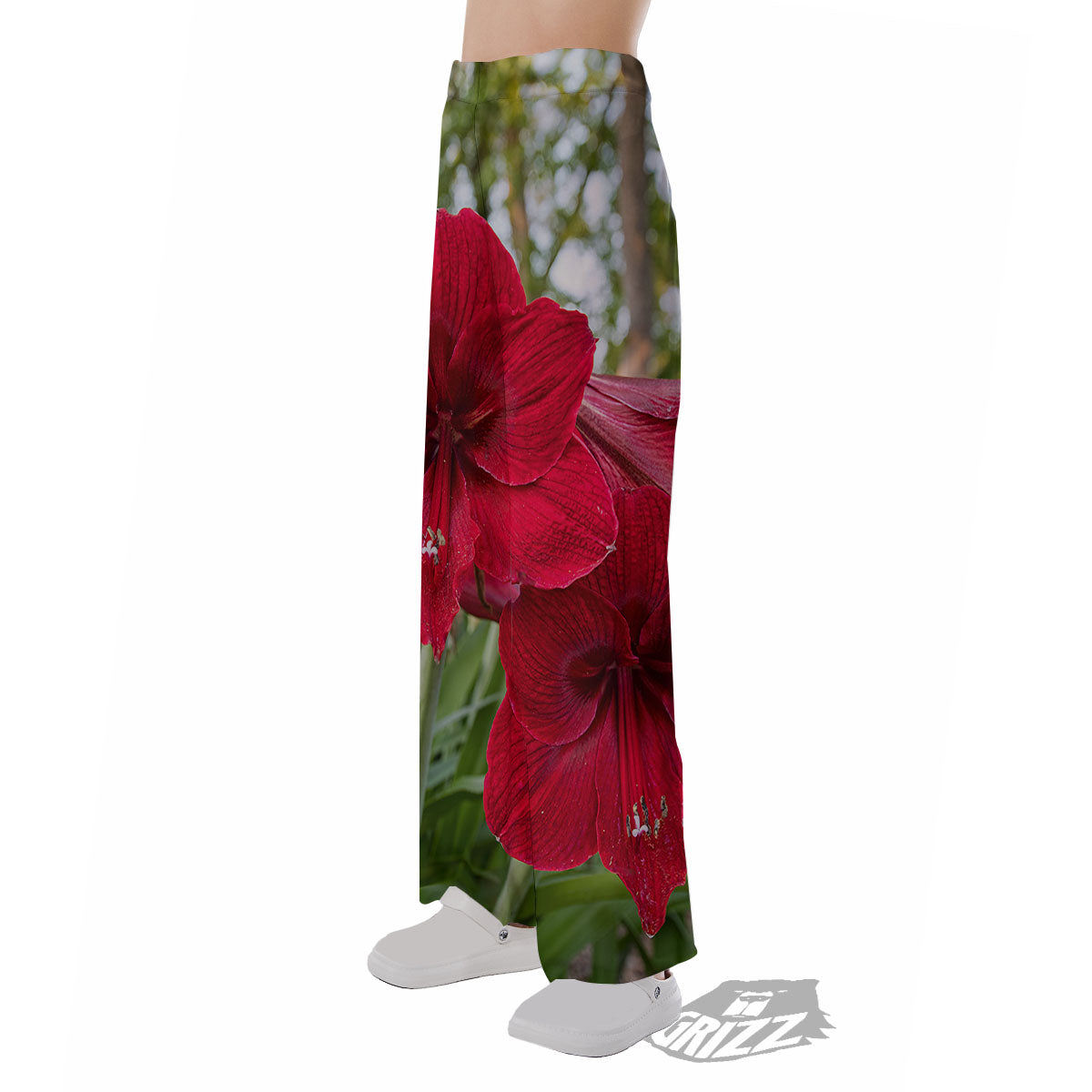 Amaryllis Red Print Pajama Pants-grizzshop