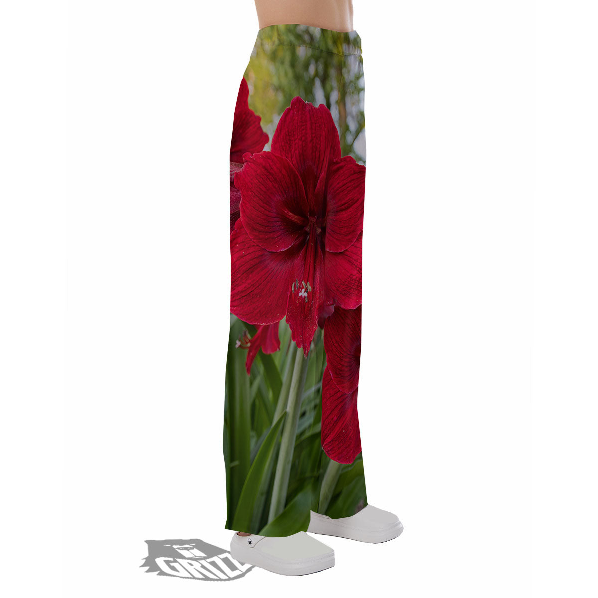 Amaryllis Red Print Pajama Pants-grizzshop
