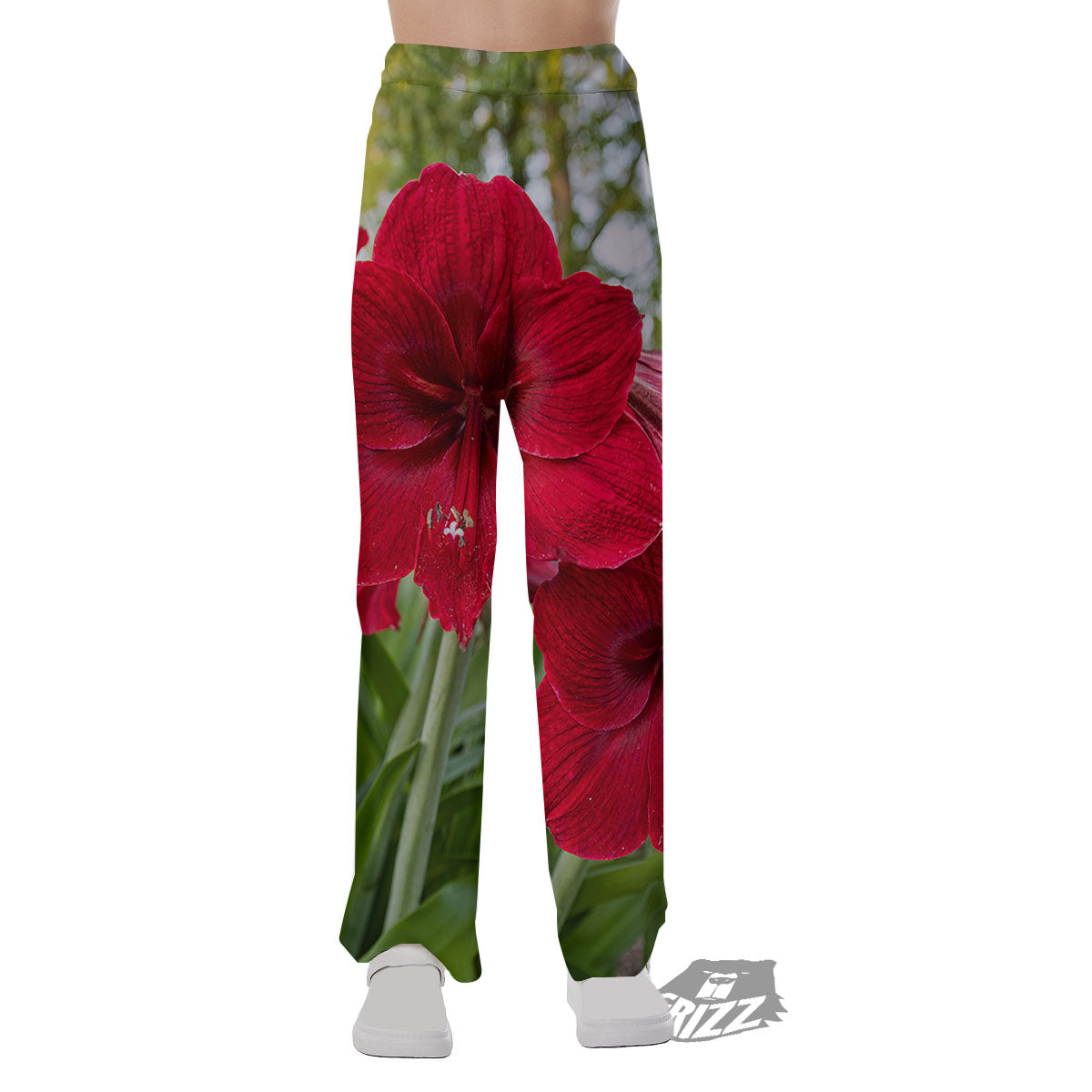 Amaryllis Red Print Pajama Pants-grizzshop