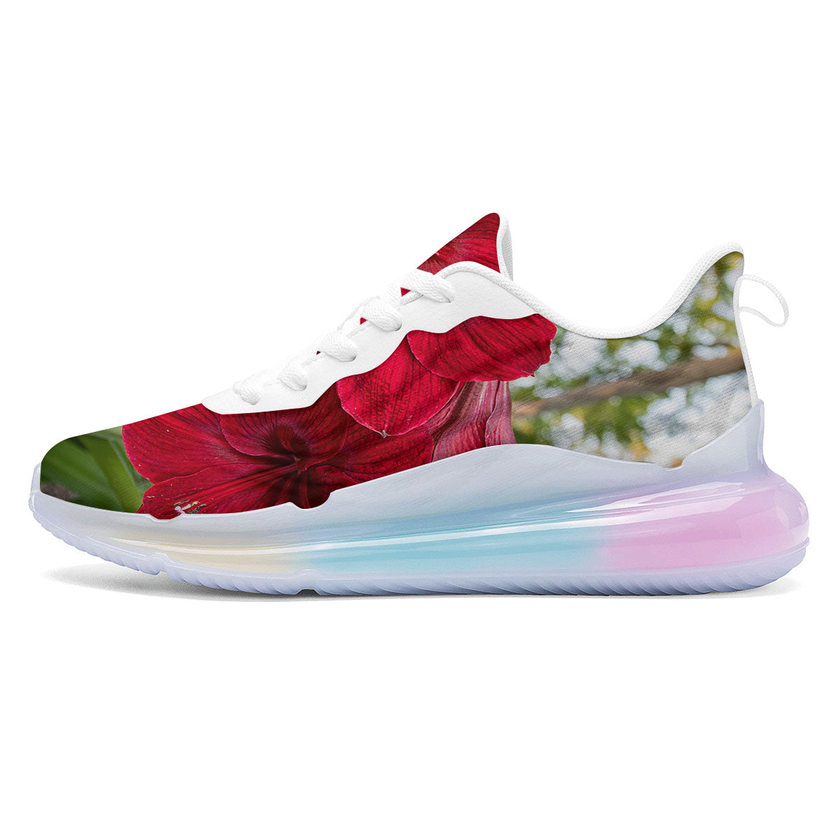 Amaryllis Red Print Running Sneakers-grizzshop