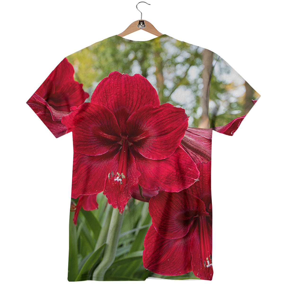 Amaryllis Red Print T-Shirt-grizzshop