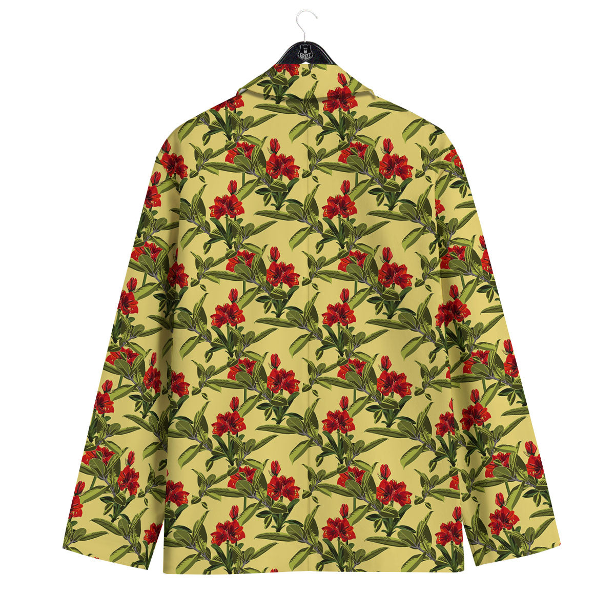 Amaryllis Red Yellow Print Pattern Men's Sport Coat-grizzshop
