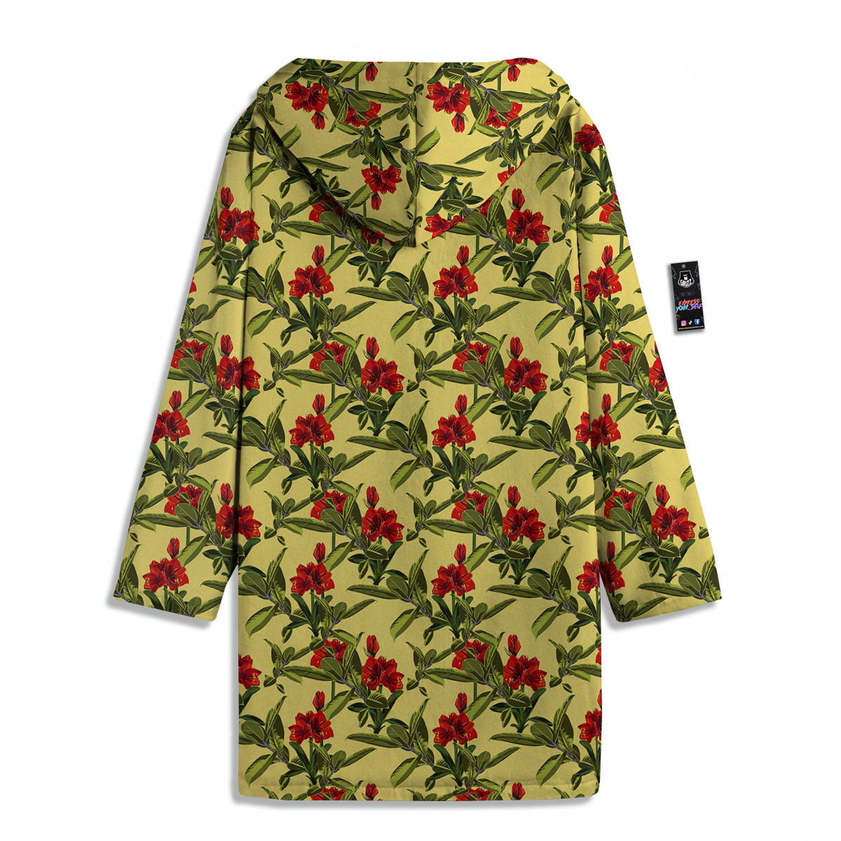 Amaryllis Red Yellow Print Pattern Men's Windbreaker Jacket-grizzshop