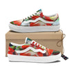 Amaryllis White And Red Print Skate Shoes-grizzshop