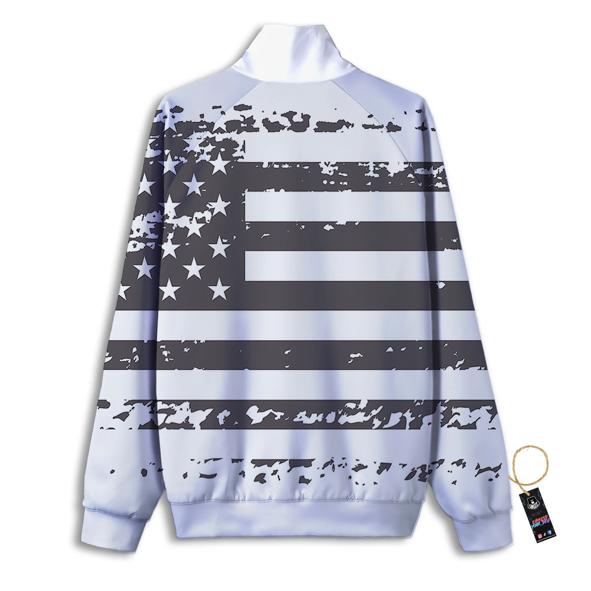 Amaryllis White And Red Print Track Jacket-grizzshop