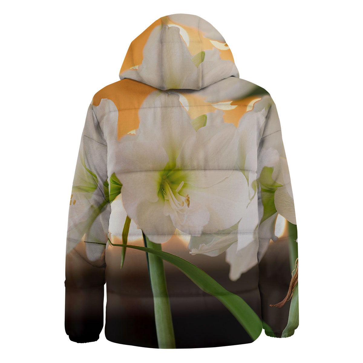 Amaryllis White Print Down Jacket-grizzshop