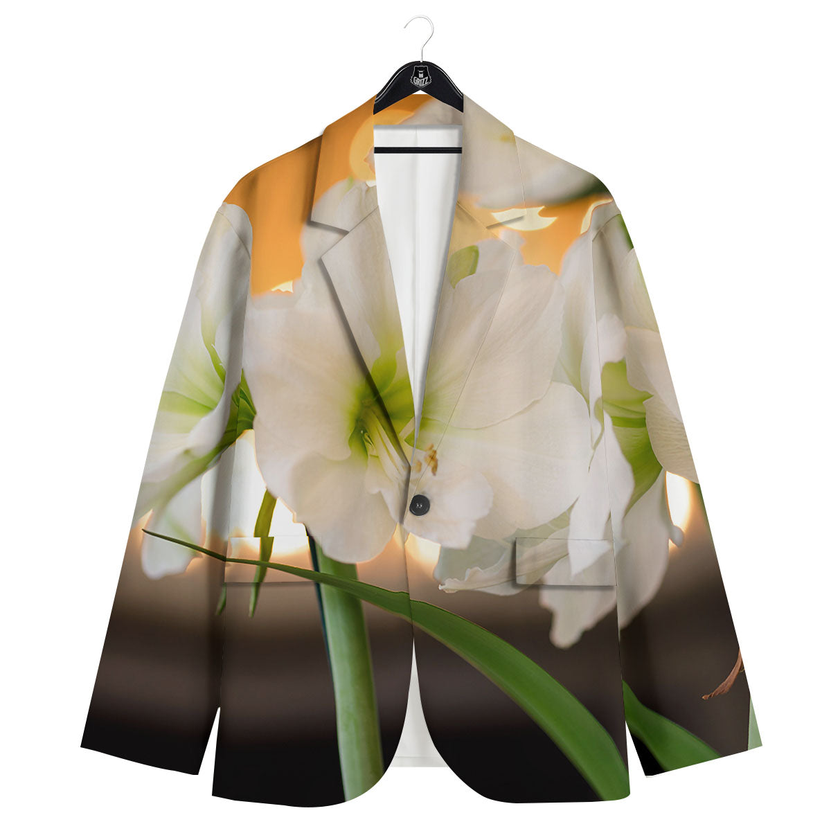 Amaryllis White Print Men's Sport Coat-grizzshop