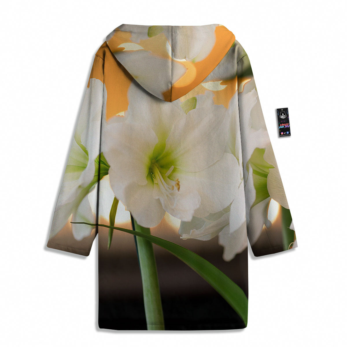 Amaryllis White Print Men's Windbreaker Jacket-grizzshop