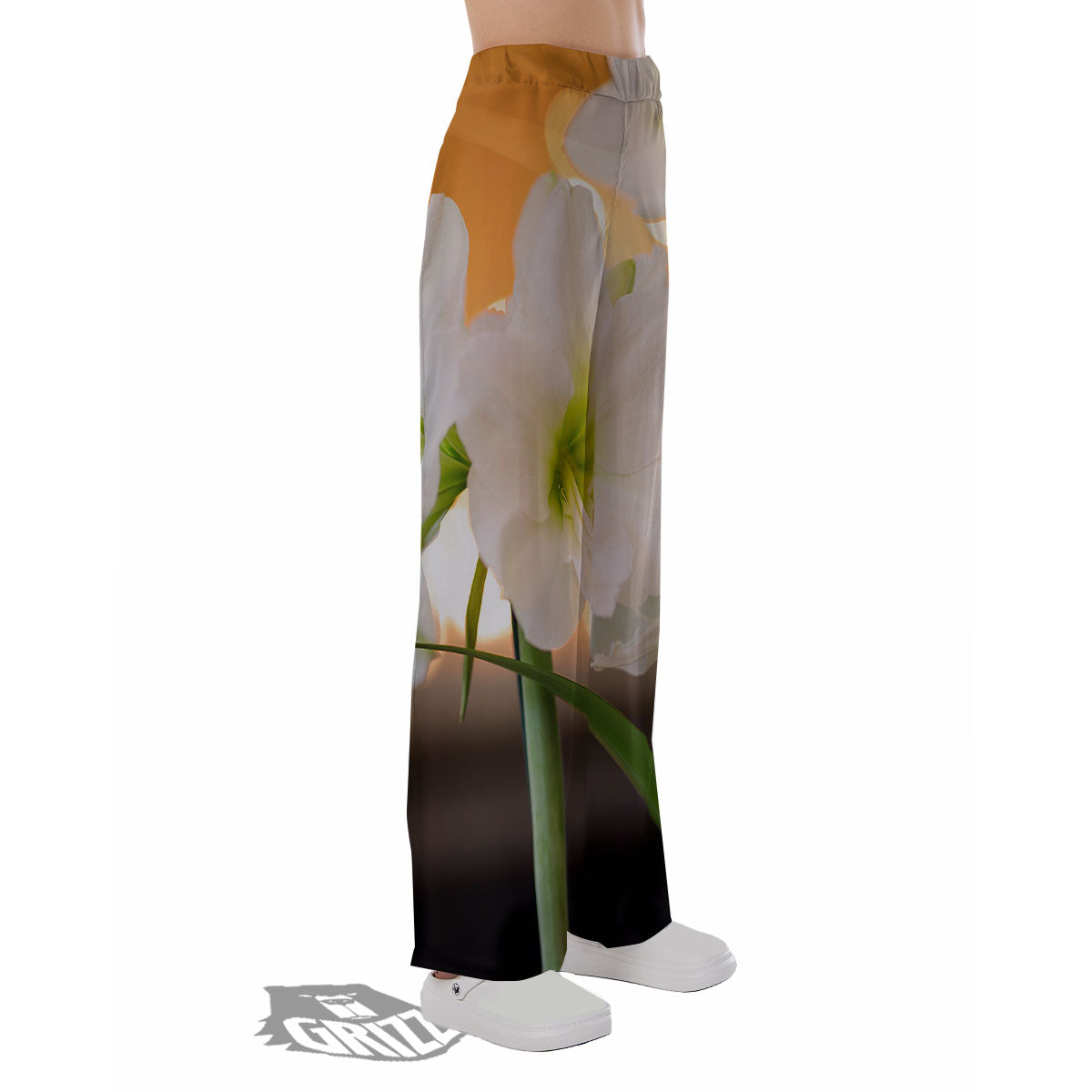 Amaryllis White Print Pajama Pants-grizzshop