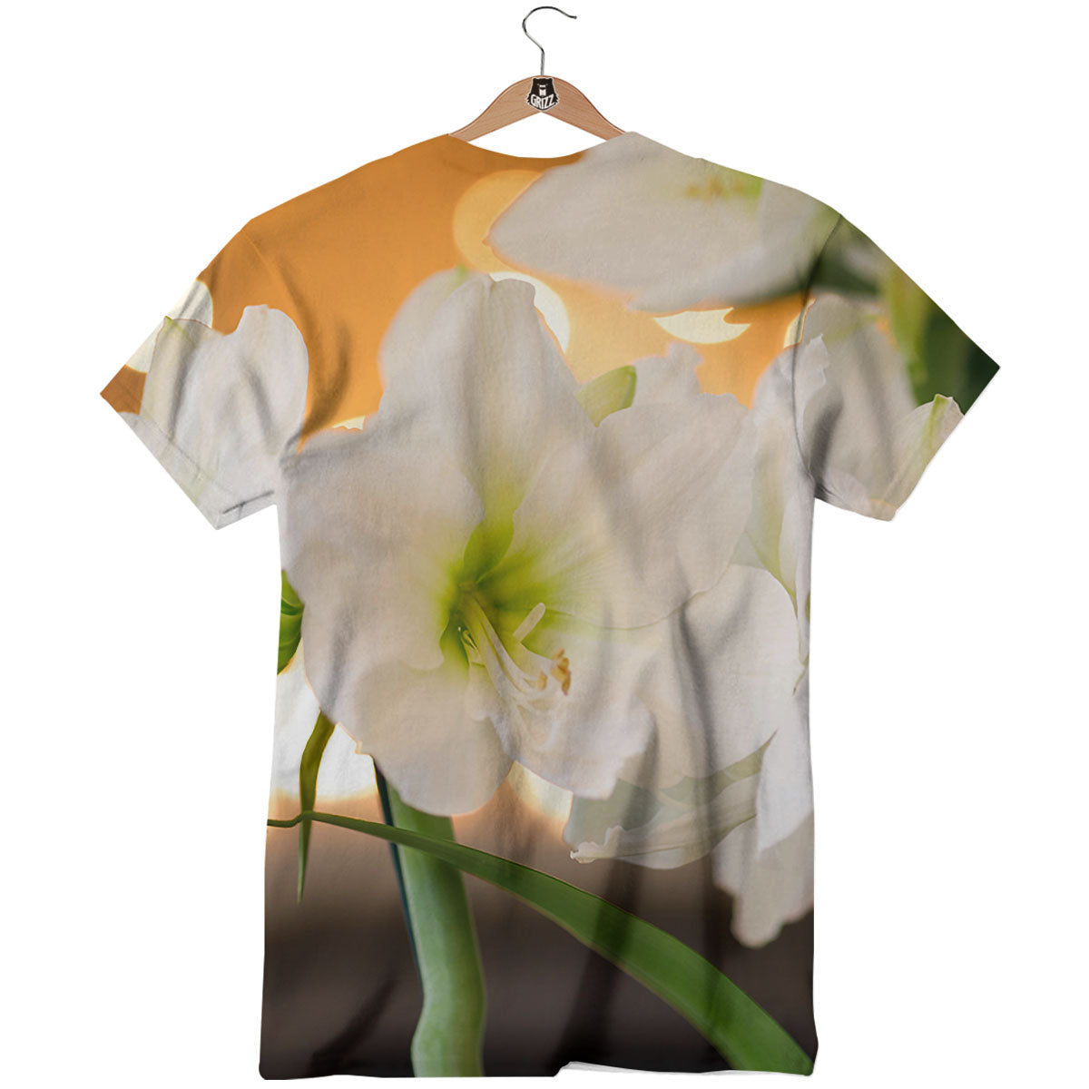 Amaryllis White Print T-Shirt-grizzshop