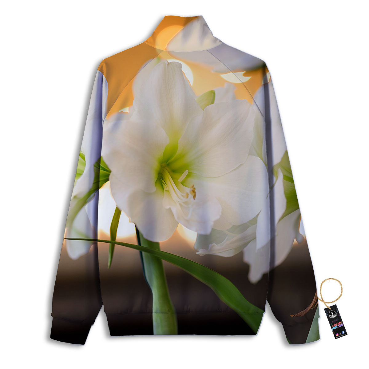 Amaryllis White Print Track Jacket-grizzshop