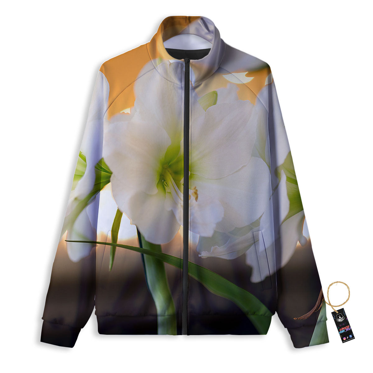 Amaryllis White Print Track Jacket-grizzshop