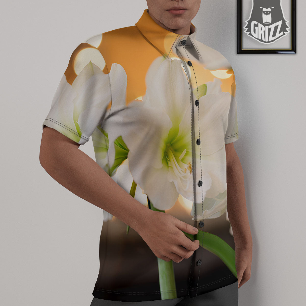 Amaryllis White Print Untucked Shirts-grizzshop