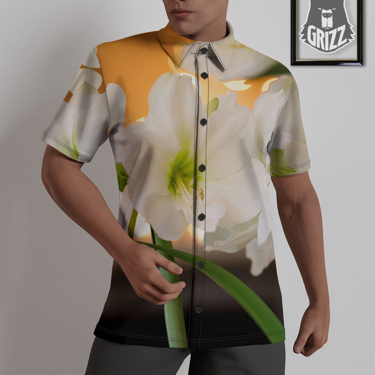 Amaryllis White Print Untucked Shirts-grizzshop