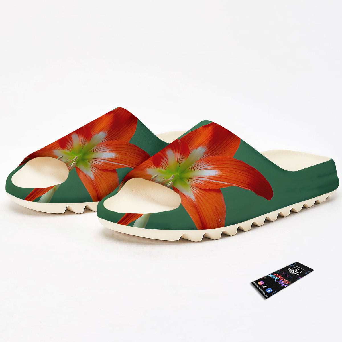 Amaryllis Orange Print Sandals-grizzshop