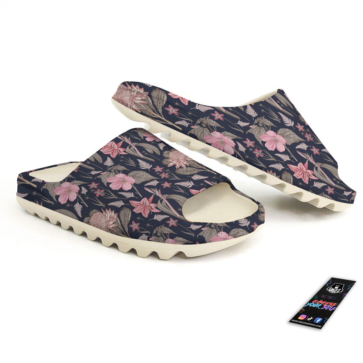 Amaryllis Pink Print Pattern Sandals-grizzshop