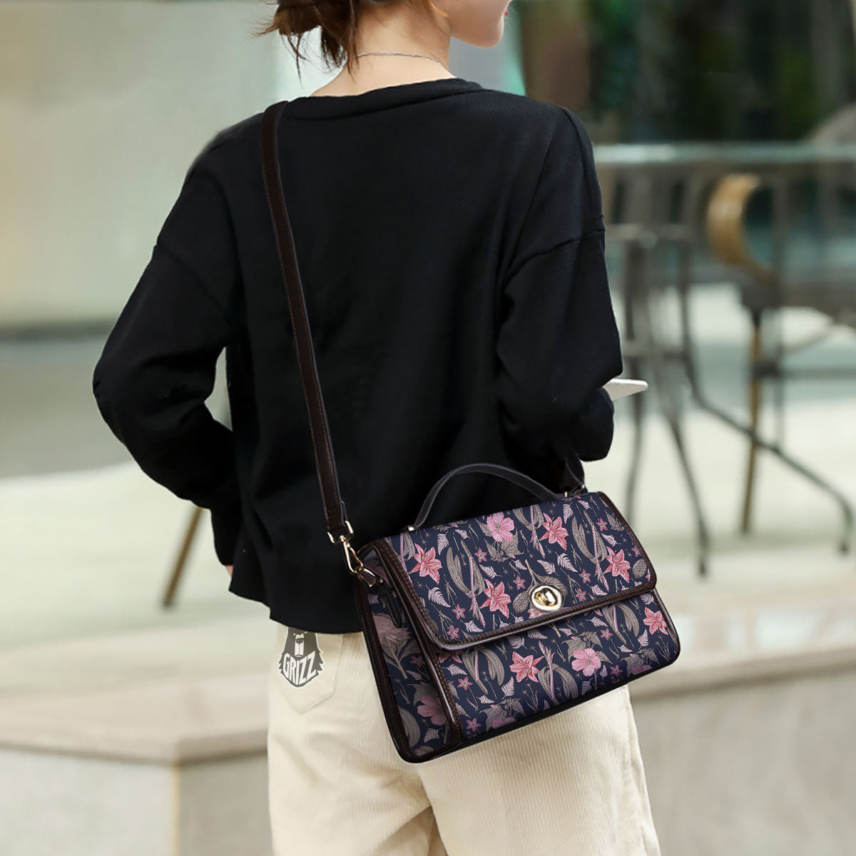 Amaryllis Pink Print Pattern Women's Satchel Bag