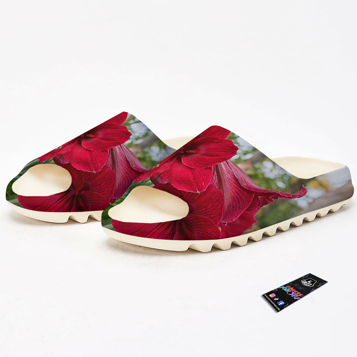 Amaryllis Red Print Sandals-grizzshop