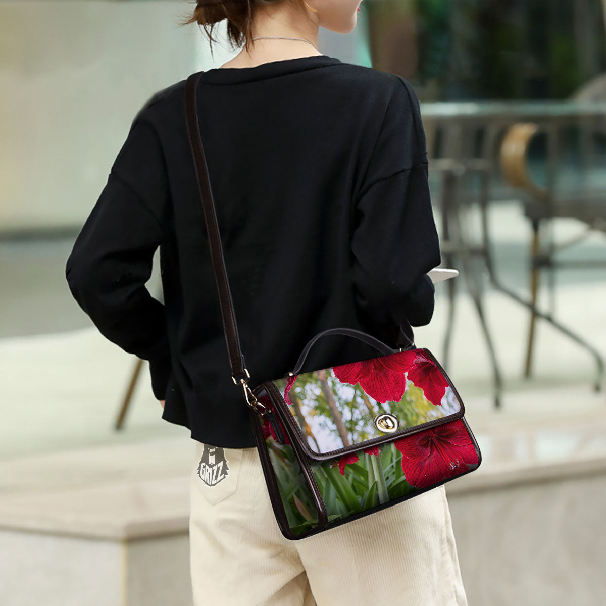 Amaryllis Red Print Women's Satchel Bag