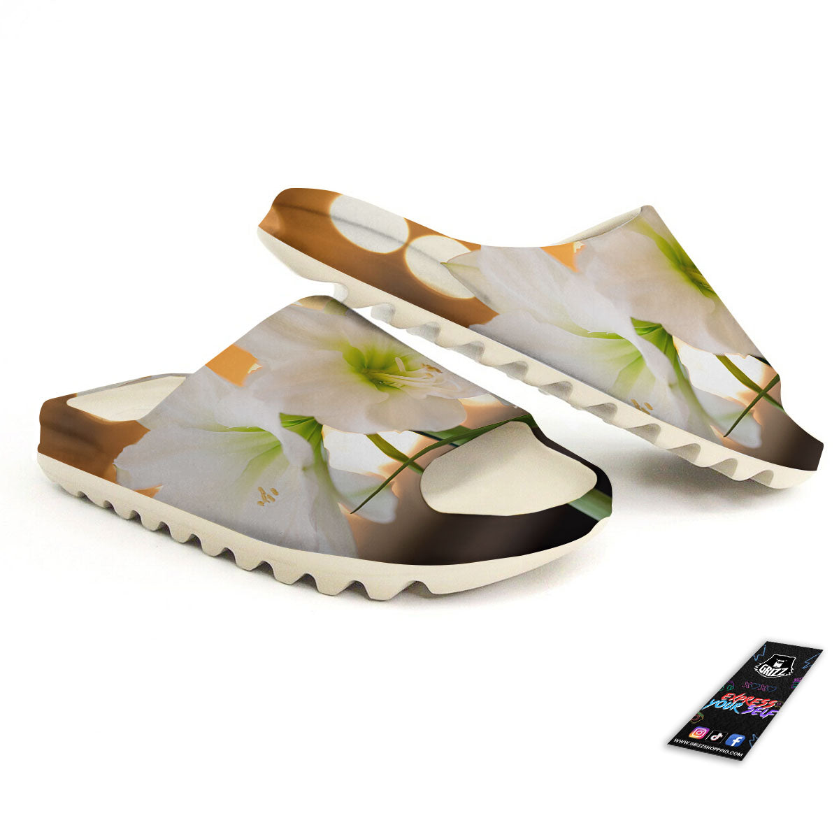 Amaryllis White Print Sandals